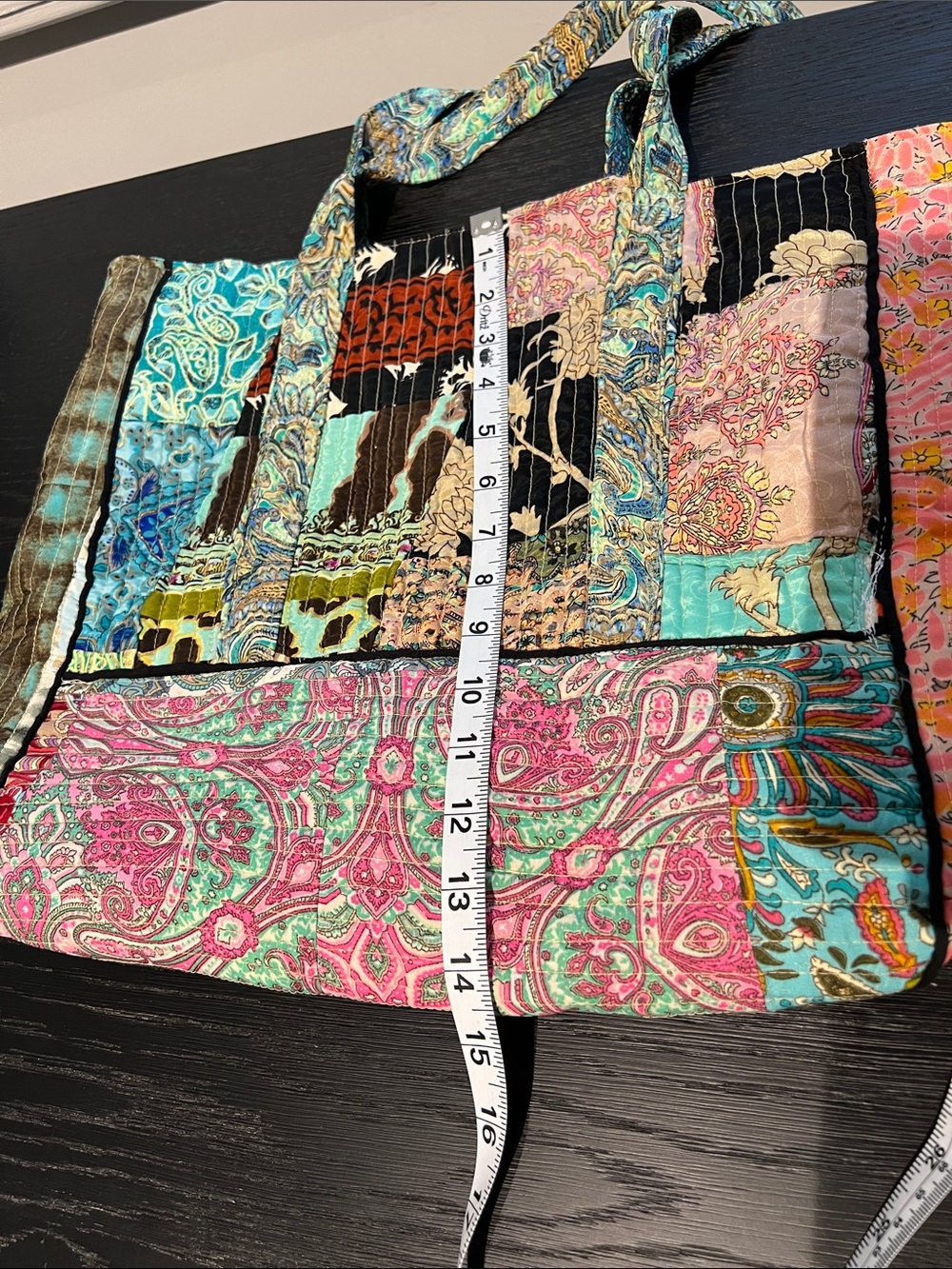 Karma Highway Tote in colorful and vibrant patchwork- Stunner! - Picture 8 of 8